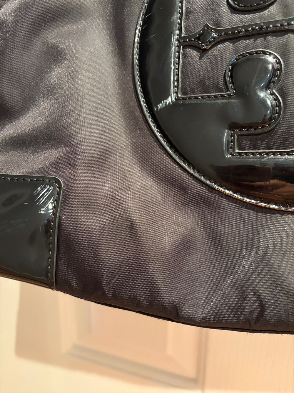 Tory Burch Black Logo Nylon Tote large - Picture 8 of 8